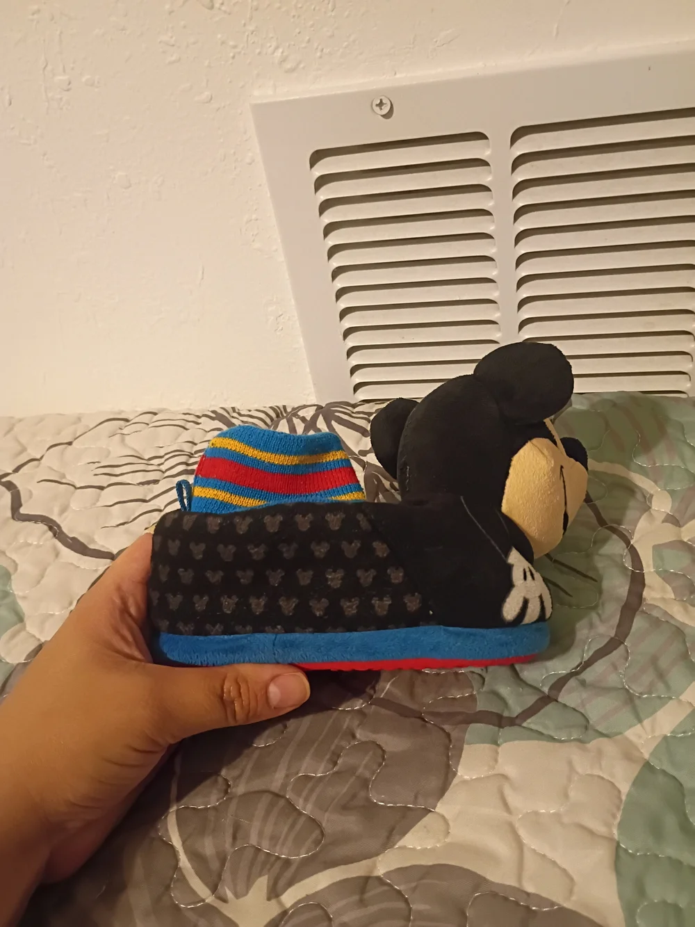 Disney Mickey Mouse Black Blue Yellow Kids Slippers